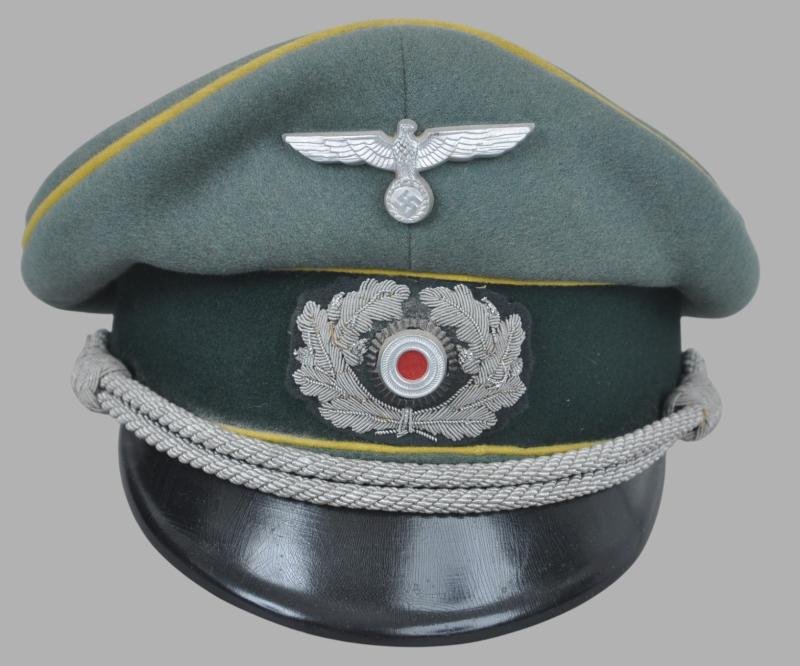 WW2 German Double Erel Signals Officer Peaked Cap — image 2