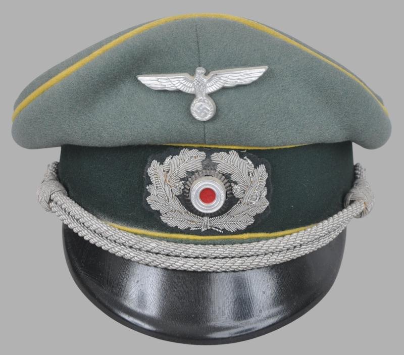 WW2 German Double Erel Signals Officer Peaked Cap — image 7