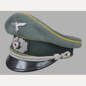 WW2 German Double Erel Signals Officer Peaked Cap
