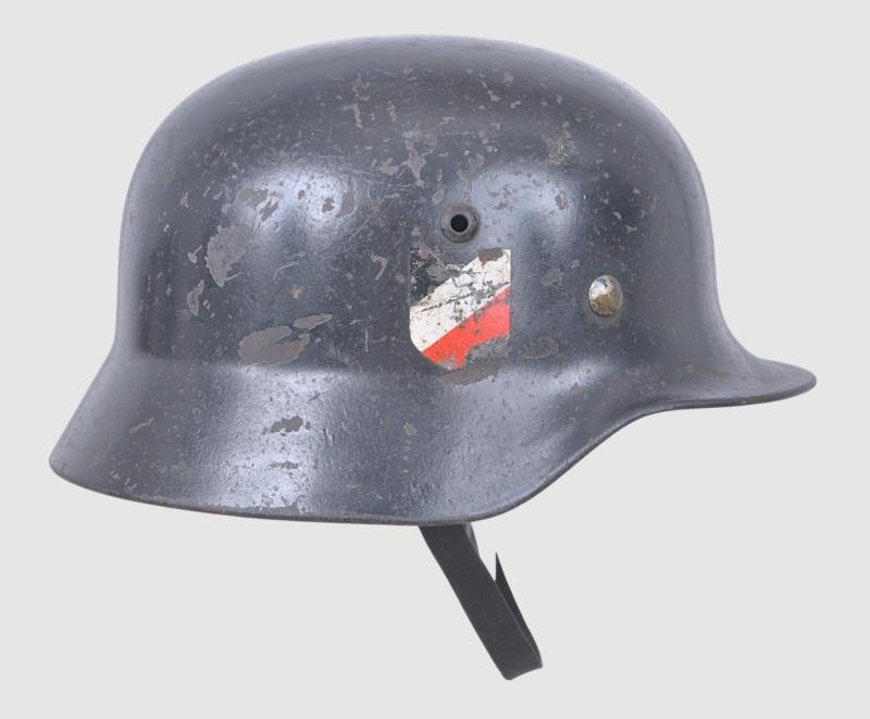 WW2 German Luftwaffe Double Decal M35 Combat Helmet With Luft.Signals Unit Markings — image 2