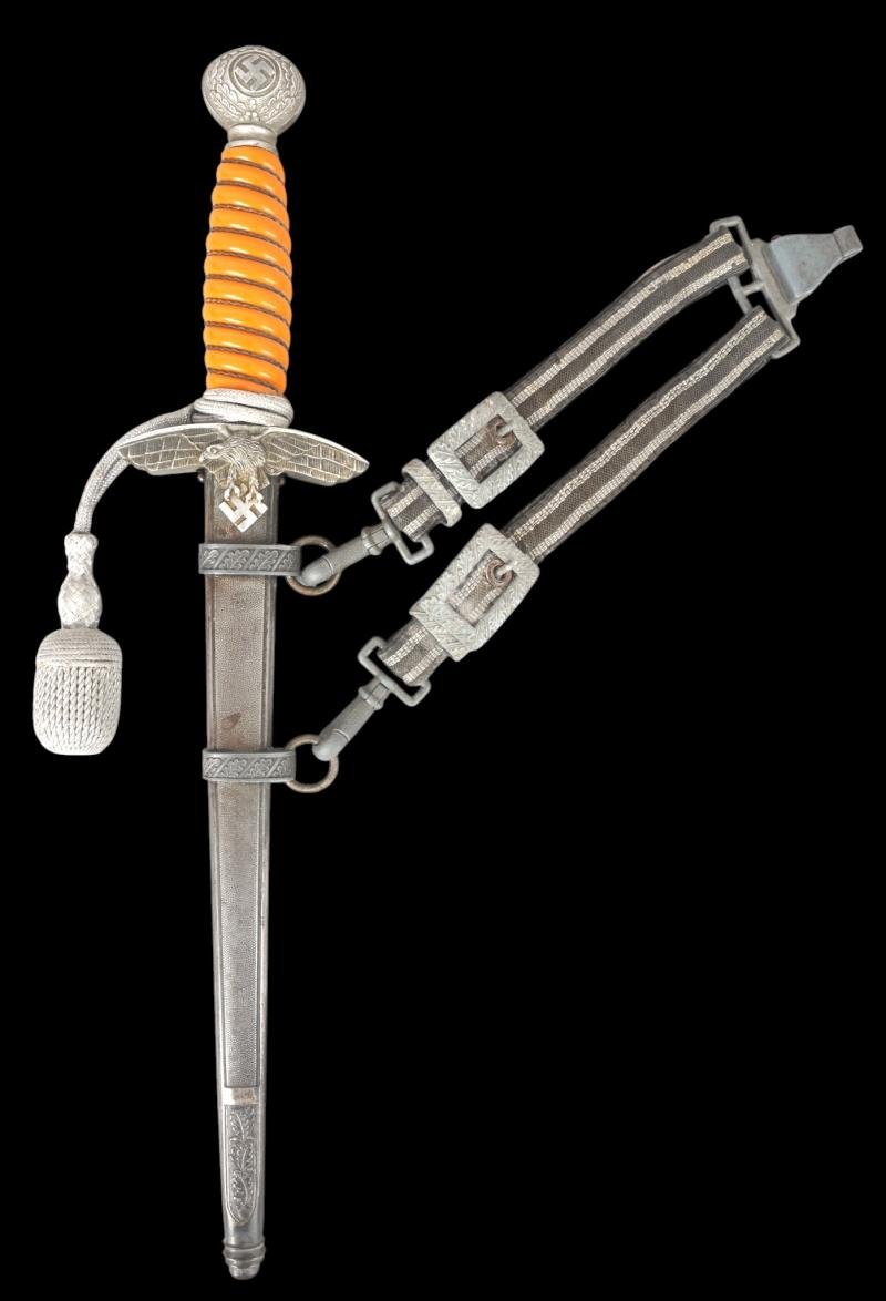 WW2 German Luftwaffe Dagger , Hanger & Knot :- Scarce Maker Arthur Schuttelhofer & Co — image 11