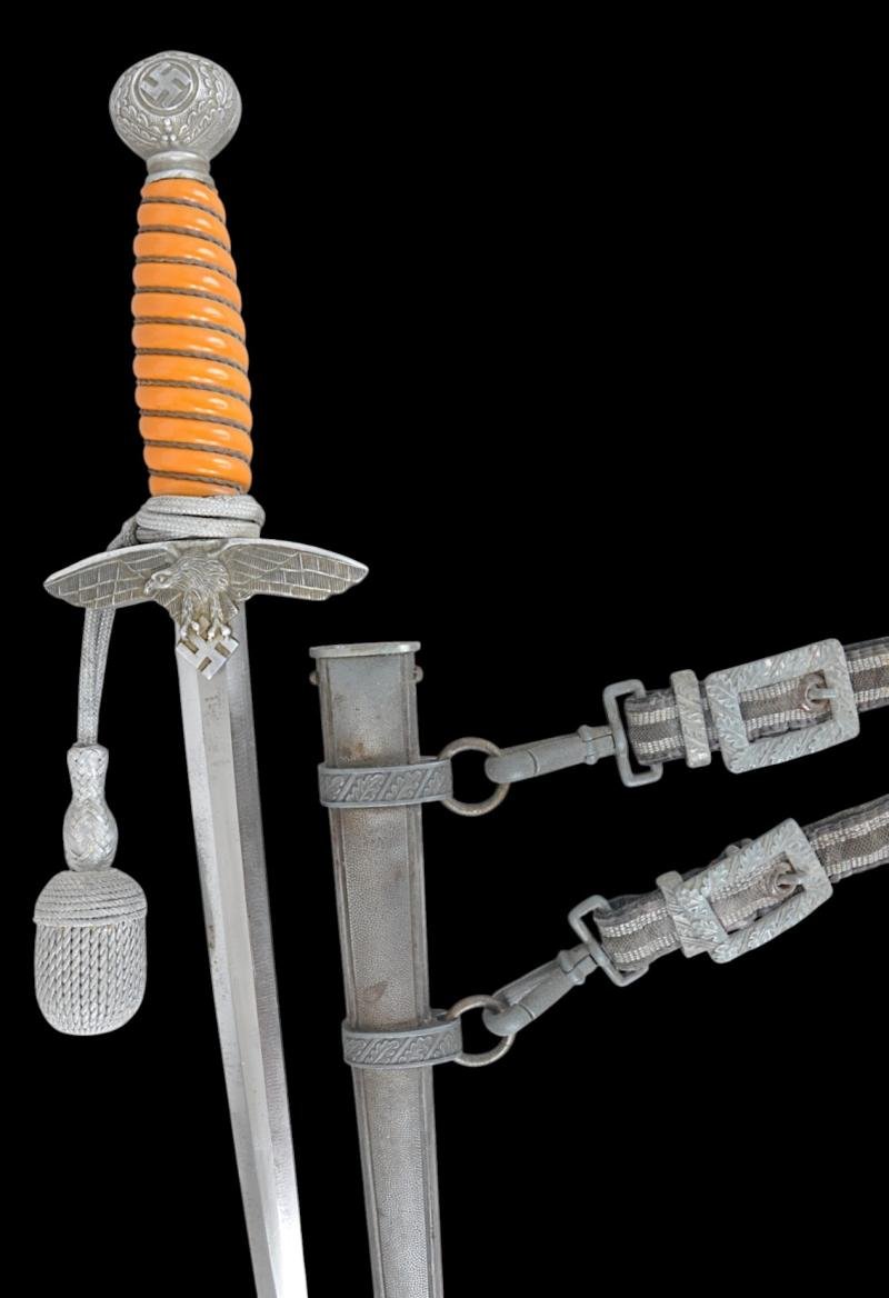 WW2 German Luftwaffe Dagger , Hanger & Knot :- Scarce Maker Arthur Schuttelhofer & Co — image 4