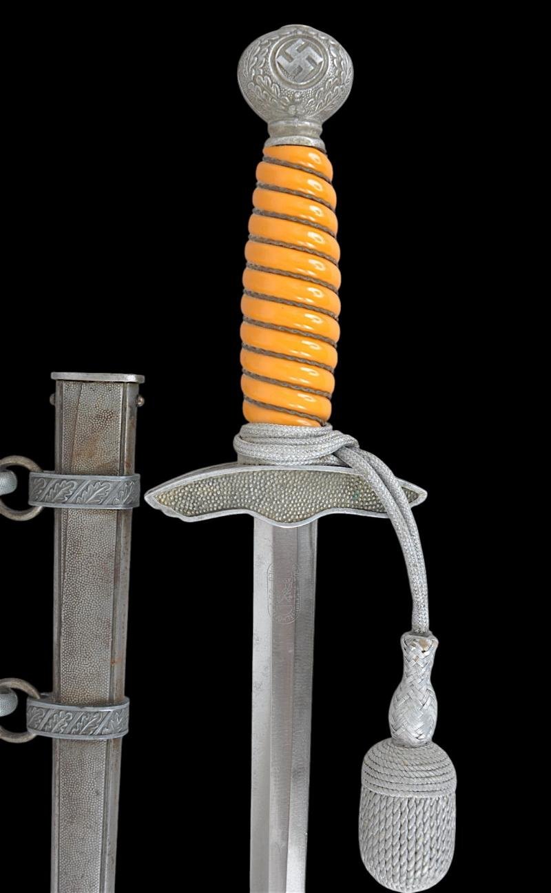 WW2 German Luftwaffe Dagger , Hanger & Knot :- Scarce Maker Arthur Schuttelhofer & Co — image 5