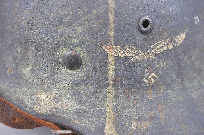 WW2 German Camouflage M40 Single Decal Luftwaffe Ground Combat Helmet — image 6