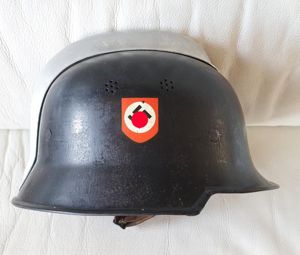 Casque de pompier Mle34 avec cimier.
