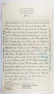 Lettre de Hermann Göring - prisonnier à Nuremberg