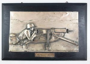 Plaque souvenir d'une unité de mitrailleurs