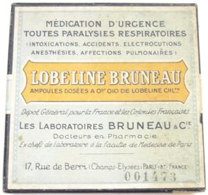 French Wartime Lobelin Ampoulles Empty Box.