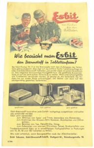 German Wehrmacht Esbit Kocher Mod. 9 Holy Grail Extreme Leaflet/Flyer.