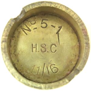British WWI Mills Nº 5 - 1 Base Plug H.S.C …