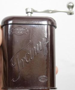 German Wehrmacht Reddish Bakelite Coffee Grinder Mint Condition.