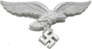 German Luftwaffe Eagle Aluminium Made For Schirmmütze Visor Cap. (2)