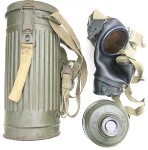 German Wehrmacht Combat GM38 Black Rubber Gas Mask Super Matching …