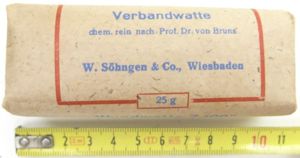 German Luftschutz Hausapotheke Verbandwatte 25 gr W. Söhngen & Co., …