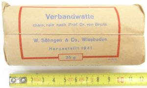 German Luftschutz Hausapotheke Verbandwatte 25 gr W. Söhngen & Co., …