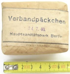 German Wehrmacht Verbandpäckchen Hauptsanitätspark Berlin 24. 7. 1940, Paper Envelope, …