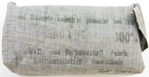 German Wehrmacht Medical Verbandstoff Verbandkasten Medium Size Field Dressing 1943.