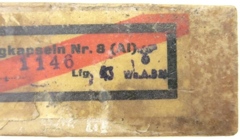 German Wehrmacht Sprengkapseln Nr. 8 Full Box 15. 6. 1943 Dated, Inert. — image 3