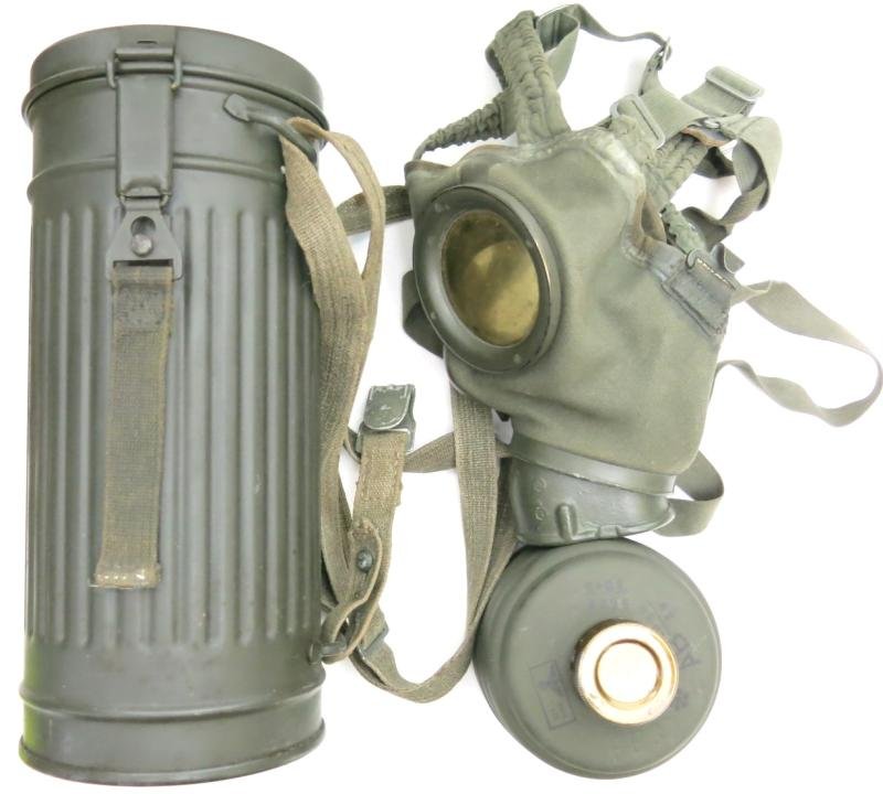 German Wehrmacht Combat GM38 Gas Mask Set Matching 1938-1939 Mega Mint Condition, Feldwebel Franz B...., Part I Of II.
