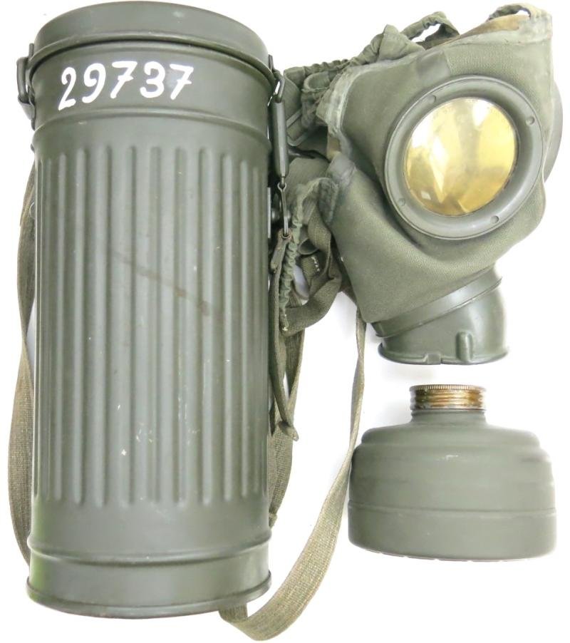German Wehrmacht Combat GM38 Gas Mask Set Matching 1938-1939 Mega Mint Condition, Feldwebel Franz B...., Part I Of II. — image 3
