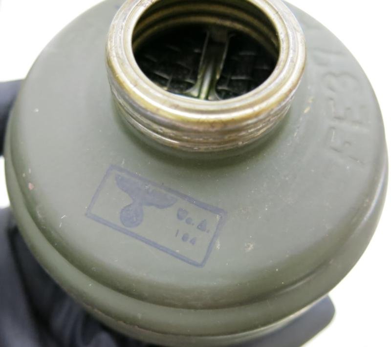 German Wehrmacht Combat GM38 Gas Mask Set, Typical Late War Mixed Parts Made Set, Part II Of II.