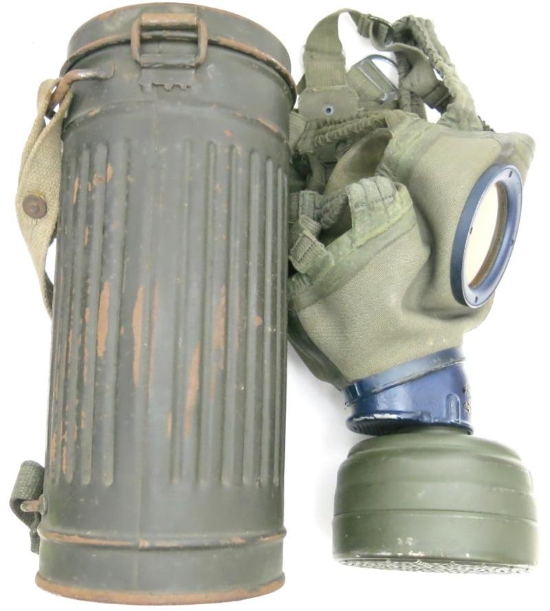 German Wehrmacht Combat GM38 Gas Mask Set, Typical Late War Mixed Parts Made Set, Part I Of II. — image 3