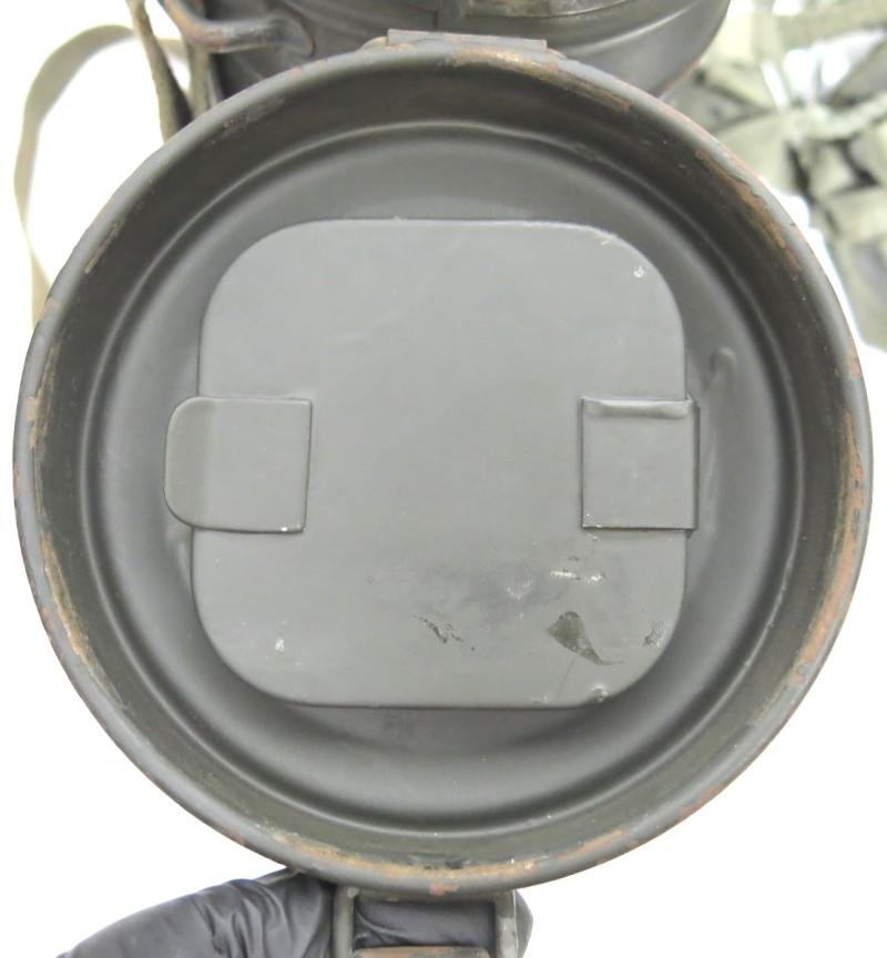 German Wehrmacht Combat GM38 Gas Mask Set, Typical Late War Mixed Parts Made Set, Part I Of II. — image 9