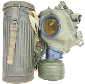 German Wehrmacht Combat GM38 Gas Mask Set, Typical Late War …