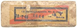 German Wehrmacht Sprengkapseln Nr. 8 Empty Box 23. 7. 1943 …