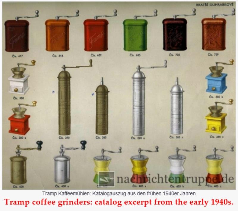 German Wehrmacht Brown Chocolate Bakelite Coffee Grinder Mint Condition Single BO Garantie Stamp. — image 7