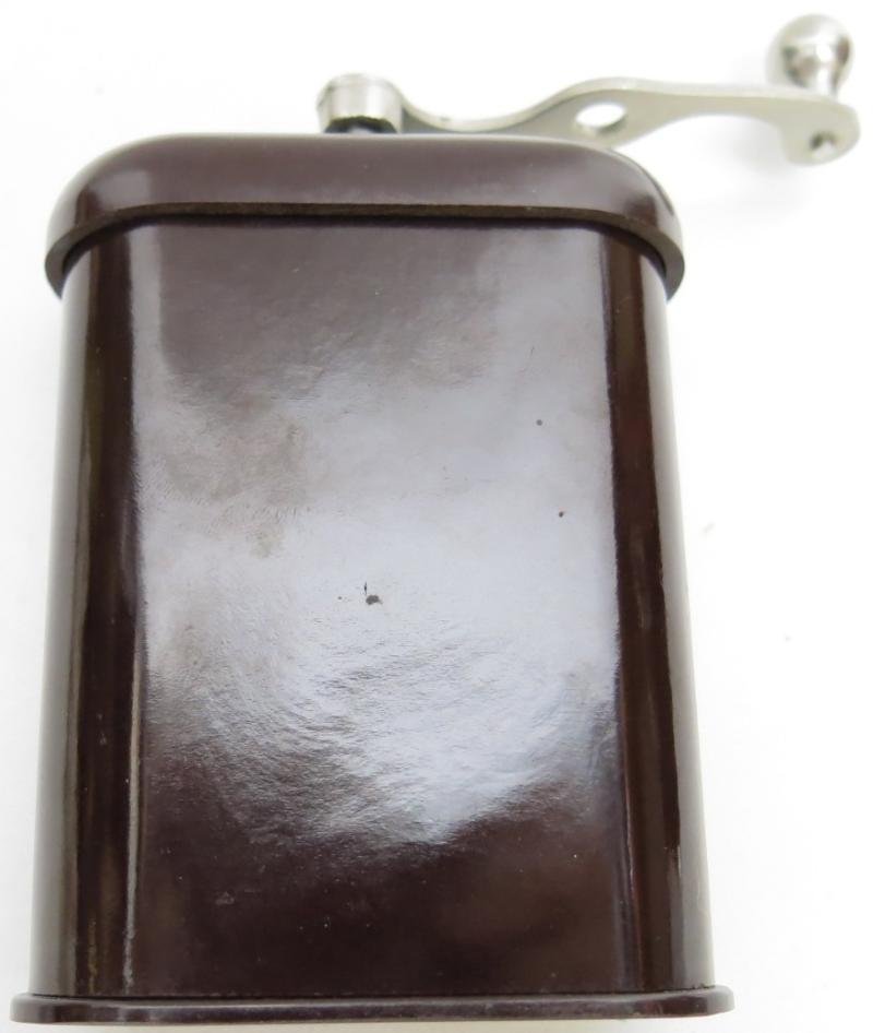 German Wehrmacht Reddish Bakelite Coffee Grinder Mint Condition Double BO Garantie Stamp. — image 4