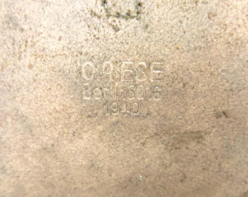 German Wehrmacht/Luftwaffe Dark Brown Meldekartentasche M35 Map Case C. RIESE Berlin SO 16 1940 Dated Nearly Mint. — image 6