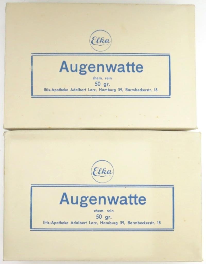 German Civilian Pre War And Wartime Era Elka Augenwatte, (Verbandwatte), Box Of 50 Gramm Unopened.