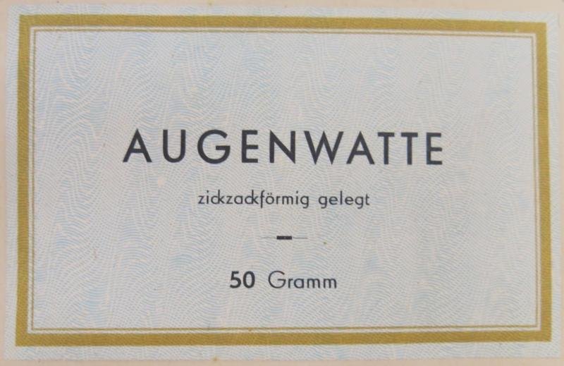 German Civilian Pre War And Wartime Era Augenwatte, (Verbandwatte), Box Of 50 Gramm Unopened. — image 2