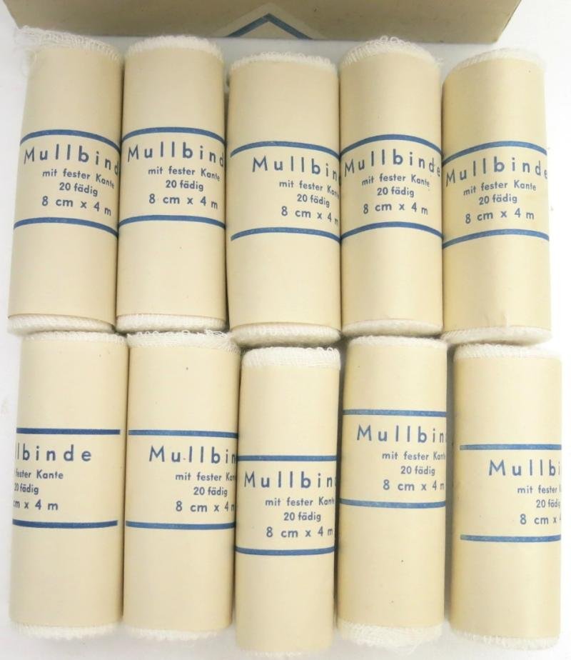 German Civilian Pre War And Wartime Era Elka 10 Stück Mullbinden 8 cm x 4 m Complete Box. — image 8