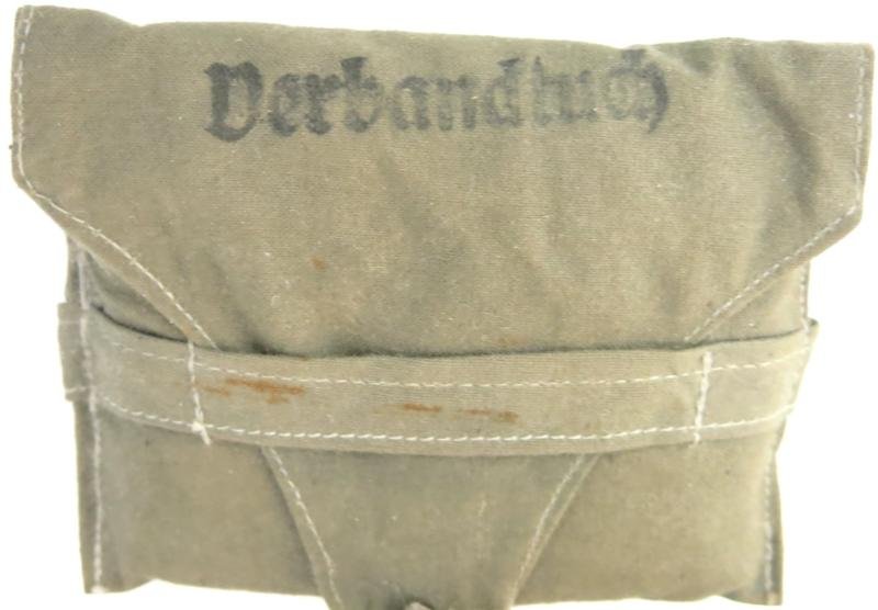 German Wehrmacht Medical Verbandtuch Scarf In White With Cloth Bag. — image 2