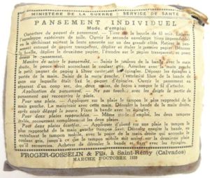 German Wehrmacht/French Pansement Individuel Captured Field Dressing Packet Unused 1939.
