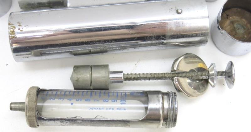 German Wehrmacht Hauptner Nadels And Spritze Containers Needles Syringe Belonging To The Veterinär Satteltasche 29, Not Complete Sets. — image 8