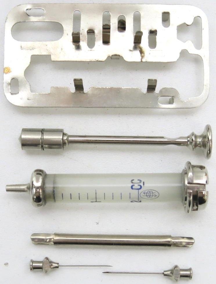 German Wehrmacht Medical 2 cc Original Record Spritze Syringe Complete Set Mint Unused In Metal Box. — image 12