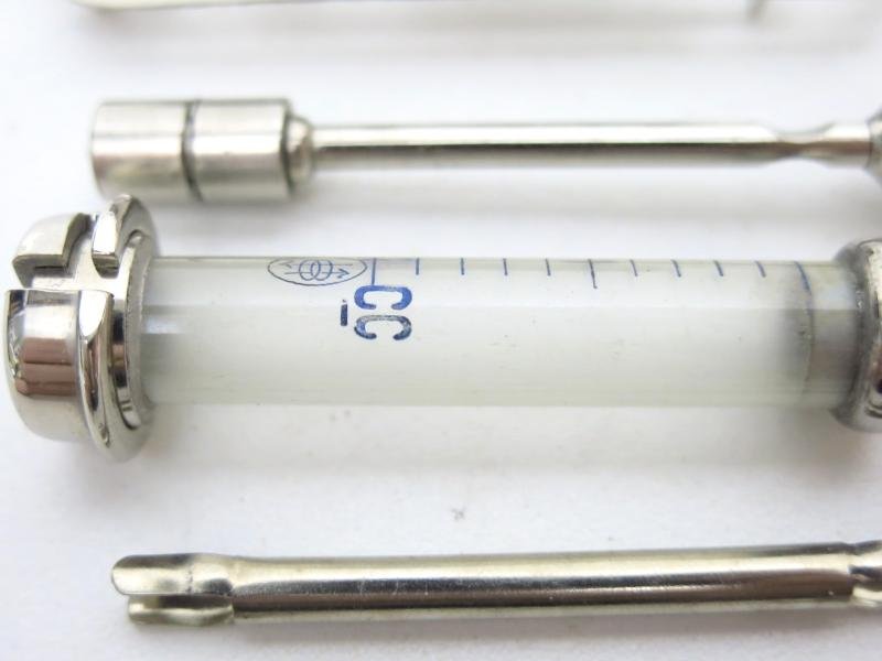 German Wehrmacht Medical 2 cc Original Record Spritze Syringe Complete Set Mint Unused In Metal Box. — image 14