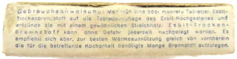 German Wehrmacht Esbit Kocher Mod. 9 Fuel Tablets Box Variation 9. — image 2