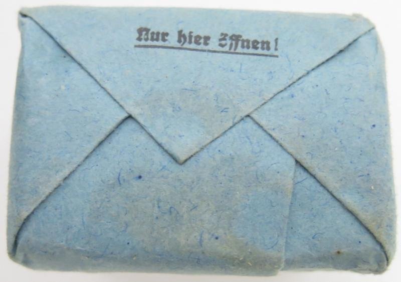 German Wehrmacht Medical 100 g entfettete Watte Wehrkreissanitätspark VI, (Münster, Osnabrück), April. 1944, Mint Unused. — image 4