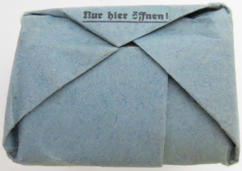 German Wehrmacht Medical 100 g entfettete Watte Wehrkreissanitätspark VI, (Münster, Osnabrück), April. 1944, Mint Unused. — image 4
