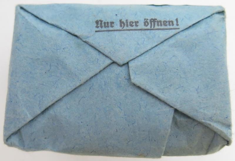 German Wehrmacht Medical 100 g entfettete Watte Wehrkreissanitätspark VI, (Münster, Osnabrück), April. 1944, Mint Unused. — image 4