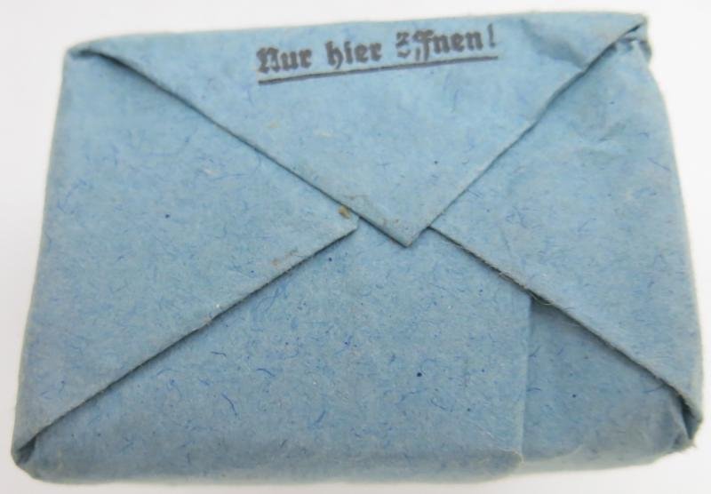 German Wehrmacht Medical 100 g entfettete Watte Wehrkreissanitätspark VI, (Münster, Osnabrück), April. 1944, Mint Unused. — image 4