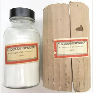 German Luftschutz Hausapotheke Glass Pot Chloramine 100 gr W. Söhngen …