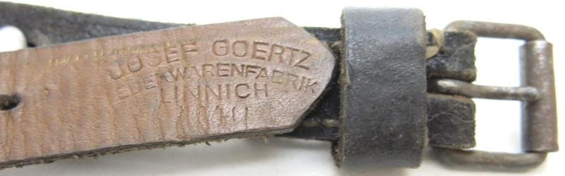 German Wehrmacht Fast Release Utility Strap 57 x 1,8 cms 17 Holes JOSEF GOERTZ LEDERWARENFABRIK LINNICH 1940 Nearly Mint. — image 8