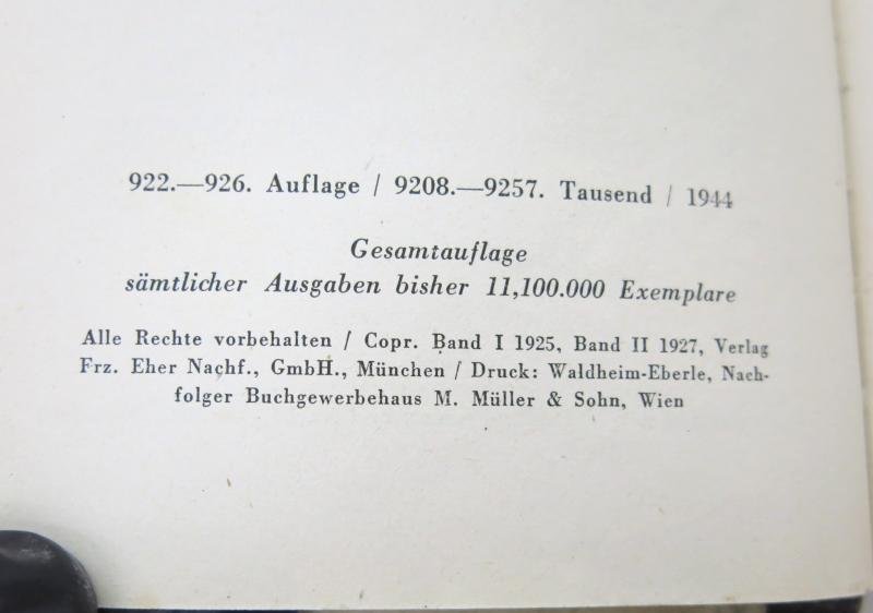 Mein Kampf Book Hochzeitsausgabe Kriegsausgabe Wedding War Edition 1944 Dated, VERY HARD TO FIND. — image 10