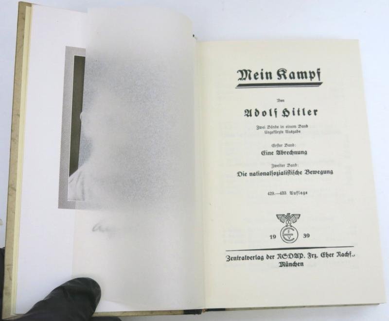 Mein Kampf Book Hochzeitsausgabe Wedding Edition 1939 With City Or Region Gold Shield On The Cover, Unused. — image 8