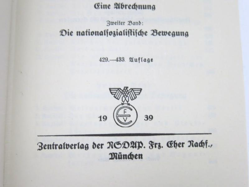 Mein Kampf Book Hochzeitsausgabe Wedding Edition 1939 With City Or Region Gold Shield On The Cover, Unused. — image 9